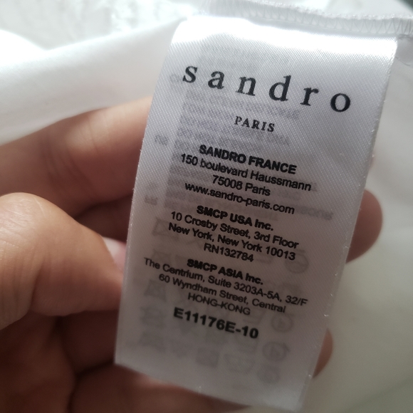 Sandro Guipure Lace Trim Cotton Top - Picture 9 of 9